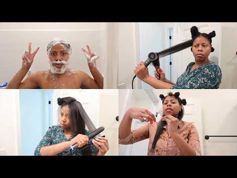 Видео: Погода в свитере = прямые волосы! 💁🏾‍♀️ Давайте разберёмся с накрутками, проверим длину и сначала...