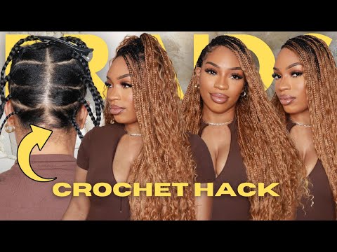 Видео: Экспресс-лайфхак по вязанию крючком ✨ Как заплести косы без узлов в стиле бохо от Noble Hair