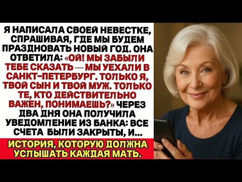 Видео: Я написала невестке, спрашивая, где мы будем отмечать Новый год. Она ответила： Ой! Мы забыли сказать