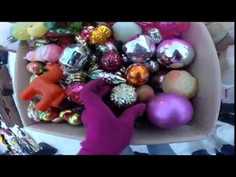 Видео: Ёлочные игрушки СССР на блошином рынке м. Удельная
