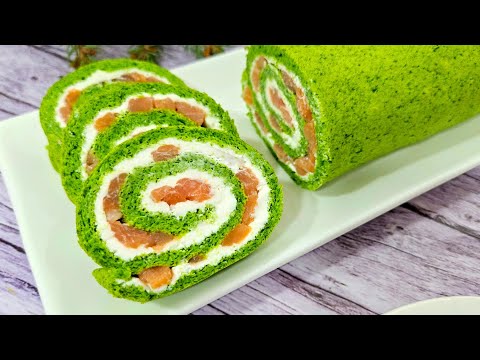 Видео: ШПИНАТНЫЙ РУЛЕТ с красной рыбой. Полезная закуска на новогодний стол