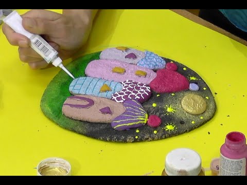 Видео: Мастер-класс. Роспись изделия из соленого теста. Панно «Ночной город» - Седова А.В.