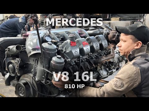 Видео: V8 16L. 810 Л/С. СБОРКА И ЗАПУСК ДВИГАТЕЛЯ. Капитальный ремонт Mercedes Actros