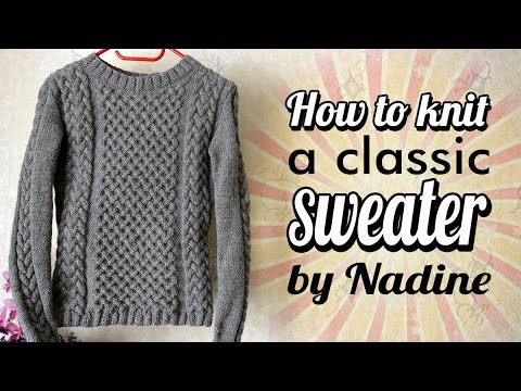 Видео: Вязание свитера спицами. How to knit a classic sweater