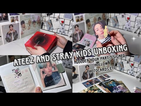 Видео: Распаковка карт и альбомов ATEEZ и Stray Kids || подписанный альбом golden hour p3, hollow etc.🍋