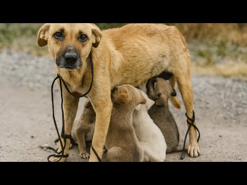 Видео: Собаку привязали за лапы и бросили с щенками, она вырвалась, волоча веревки 3 дня. Виновными были...