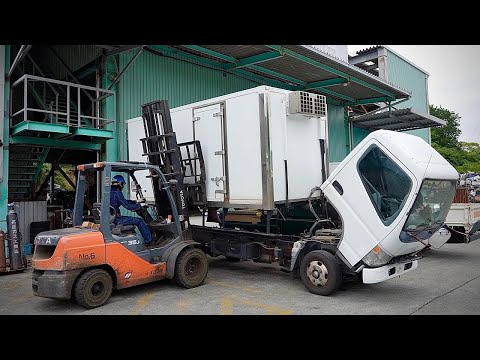 Видео: Процесс утилизации грузовиков. Удивительный японский завод по производству металлолома