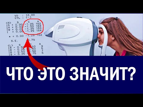 Видео: Расшифровка результатов проверки зрения у окулиста на АВТОРЕФРАКТОМЕТРЕ. Что значат эти цифры?
