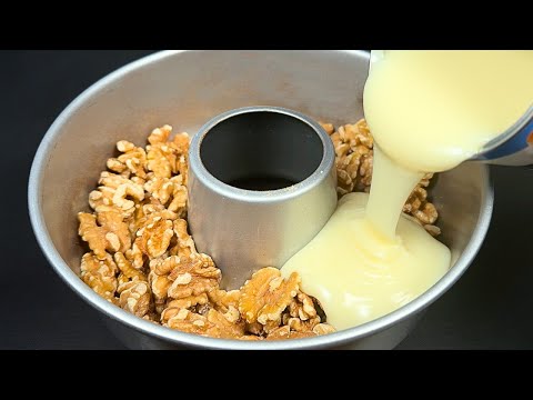 Видео: Взбитое сгущённое молоко с орехами! Лучший французский десерт без выпечки!