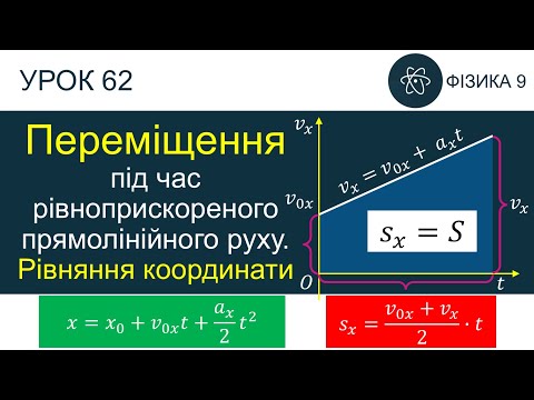 Видео: Фізика 9. Урок-презентація «Переміщення під час рівноприскореного прямолінійного руху» + 3 задачі