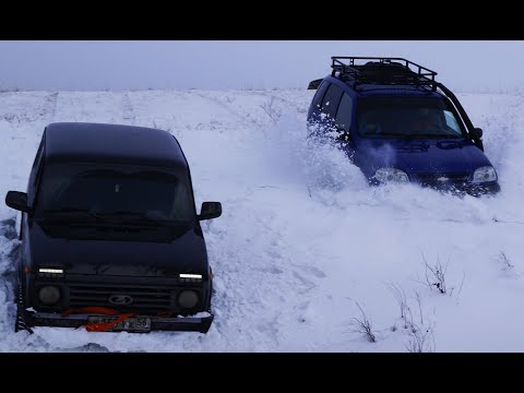 Видео: НИВА ПО СНЕГУ