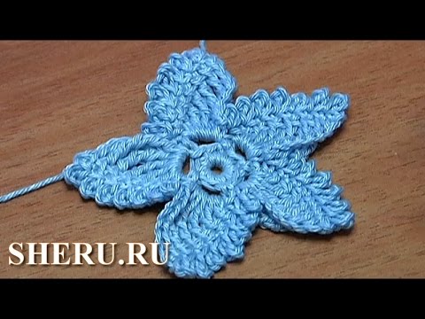 Видео: Crochet See Star Flower  Урок 18 часть 2 Вязание плоского Цветка