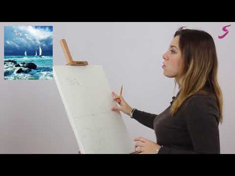 Видео: Мастер-класс по акварели «Морской пейзаж с чайкой и яхтами»