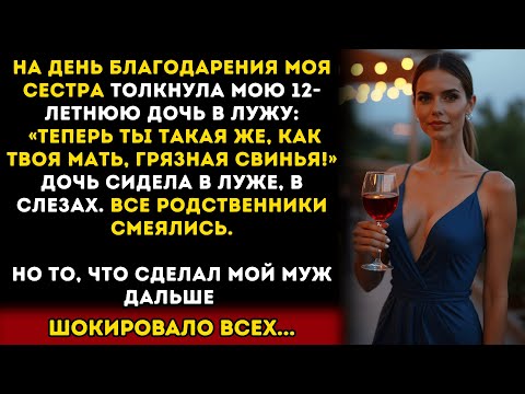Видео: Моя сестра толкнула мою дочь в лужу и назвала её свиньёй — но потом она об этом пожалела.
