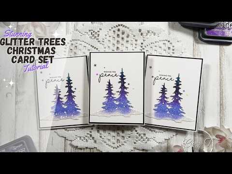 Видео: Мастер-класс по созданию рождественской открытки «Потрясающие блестящие ёлки» | Серия «12 недель ...