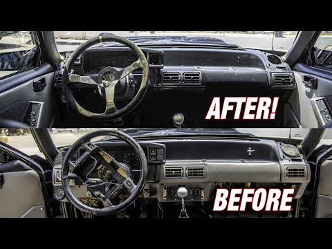 Видео: Полностью преображаю салон моего Foxbody! *Установил руль Sparco и чёрную приборную панель!*