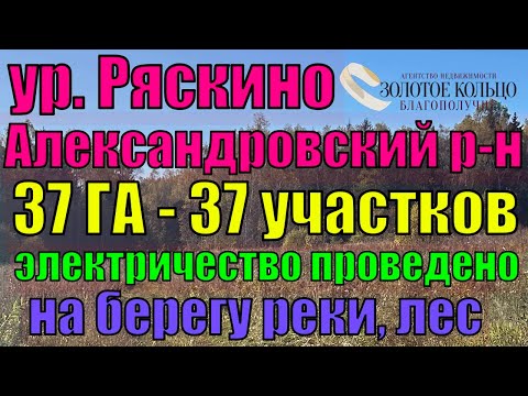 Видео: 37 участков КФХ (37 ГА) урочище Ряскино, заезд через д. Шиклово Александровский р-н. Свет. Река.