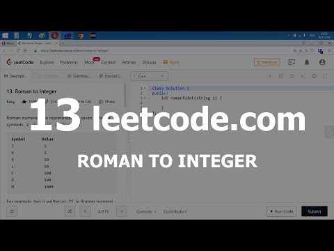 Видео: Разбор задачи 13 leetcode.com Roman to Integer. Решение на C++