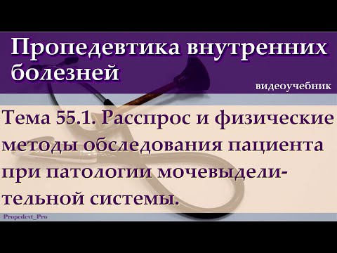 Видео: Тема 55.1. Расспрос, физические методы обследования пациента при патологии мочевыделительной системы