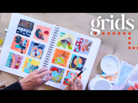 Видео: Ведение журнала Grid Art с использованием простых абстрактных фигур