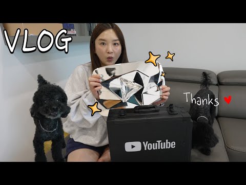 Видео: SUB) Распаковка кнопки Diamond Play во время поедания курицы Dangdang! 💎ㅣХамзи Влог