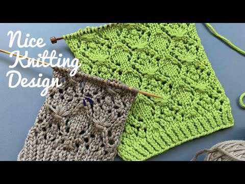 Видео: 🌿Очень красивый узор Ажурные ромбы (+СХЕМА)🌿Ажурные листья спицами для топов🌿Nice knitting pattern