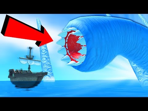 Видео: ОГРОМНЫЙ КРАКЕН НАПАДАЕТ НА КОРАБЛЬ! | CRAKEN