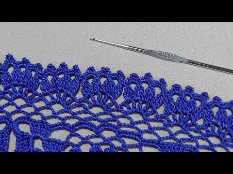 Видео: Вязание ажурной КАЙМЫ крючком. Обработка низа юбки.