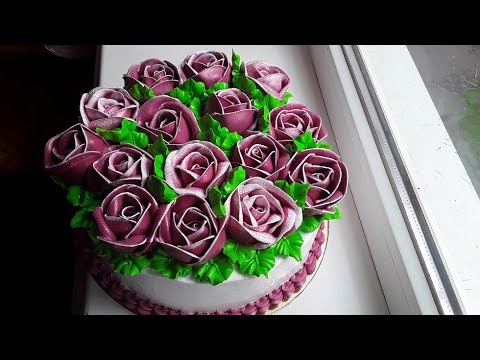 Видео: Торт с розами