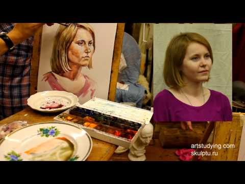 Видео: Акварель.Портрет. 2 серия.