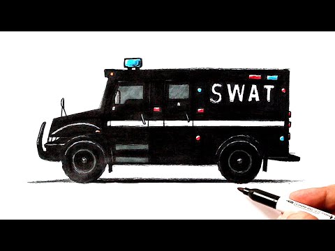 Видео: Как нарисовать машину спецназа S.W.A.T