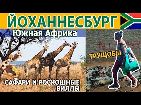 Видео: Опасный ЙОХАННЕСБУРГ в ЮАР: Настоящее Сафари, БЕДНЫЕ Трущобы и Богатая жизнь
