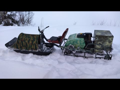 Видео: мотобуксировщик мужик с самодельным толкачем от Иваныча