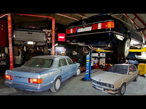 Видео: Mercedes W126 560 SEL бронированный (1988) — осмотр снизу, развал и первые следы истории