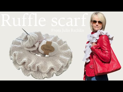 Видео: 🧶Волнистый шарф спицами. Шарф спиральный. Spiral potato chip scarf. Ruffle scarf. צעיף ספירלה סריגה