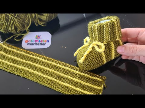 Видео: Пинетки вязанные для новорожденных, носки для начинающих