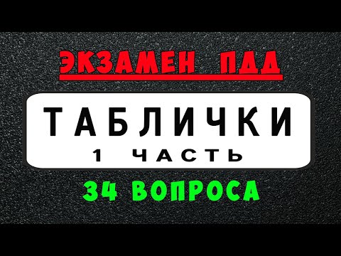 Видео: Билеты ПДД: Дорожные знаки - Таблички ПДД (1 часть)