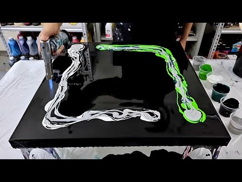 Видео: Супер интересное сочетание цветов и дизайна! ~ Абстрактная живопись акриловыми жидкостями