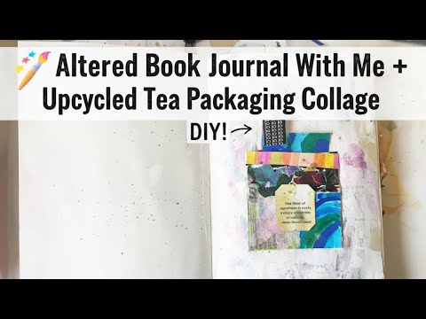 Видео: Идеи для переделки книжного арт-журнала | Простой коллаж с использованием чайной упаковки + Creat...