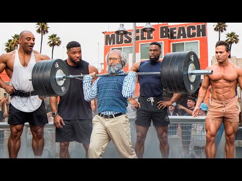 Видео: Мастер Спорта притворился ДЕДОМ в ЗАЛЕ L.A. | Old Man Prank