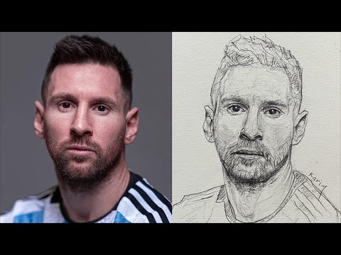 Видео: Раскрываем секреты рисования портрета Месси методом Лумиса