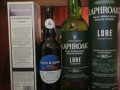 Видео: Дегустация виски Laphroaig LORE 48% ABV и пива, выдержанного в бочках quarter cask из под Laphroaig.