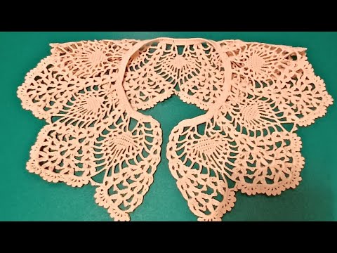 Видео: Ажурный воротник крючком. Третья часть. Крючок для начинающих.