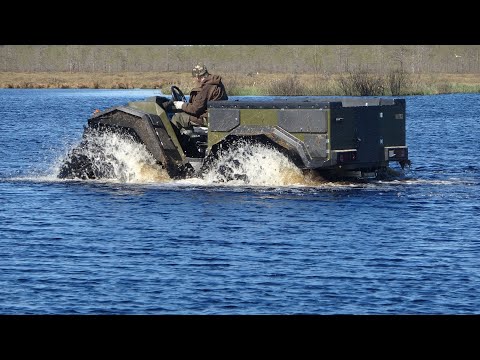 Видео: Вездеход Егерь ТОПОЛЬ PRO #3 По болоту, проверяем плавучесть