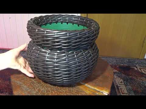 Видео: МК.  Кашпо из ротанга в форме мешочка