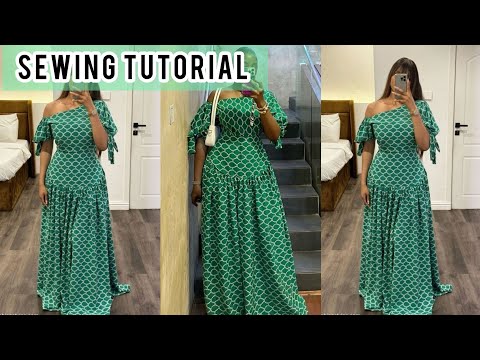 Видео: Как сшить платье на одно плечо со сборками | Пошаговое руководство