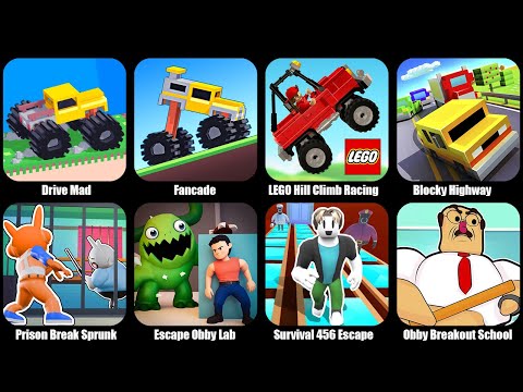 Видео: Спрунки Побег из Тюрьмы,Игра в Кальмара Побег,Drive Mad,Fancade,LEGO Hill Climb Racing