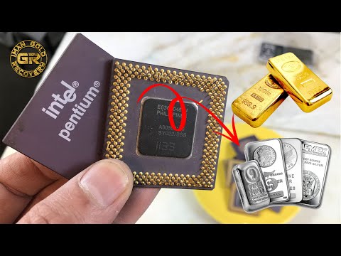 Видео: Восстановление золота и серебра из процессоров İntel Pentium i133 | Извлечение золота |