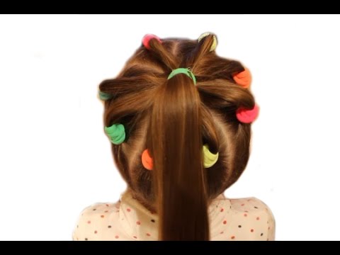 Видео: Венок (корзинка) из резинок и хвост - простая детская прическа❤ Hairstyle for school
