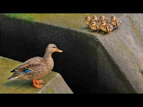 Видео: Большая ошибка мамы! Посадка не там и хаос 🐥💦 | Утиная семья